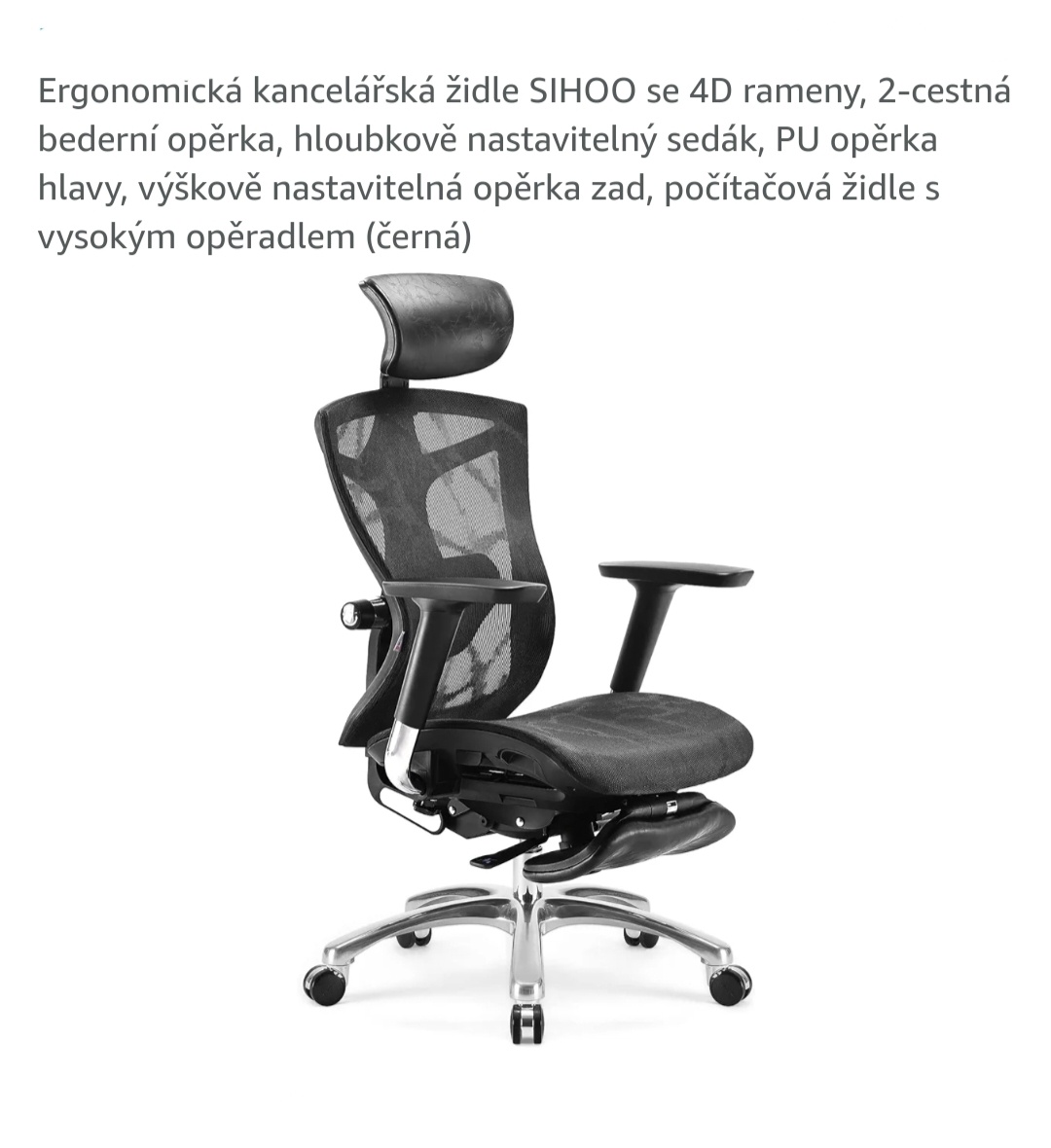 Nové ergonomické křeslo SIHOO model V1-M109