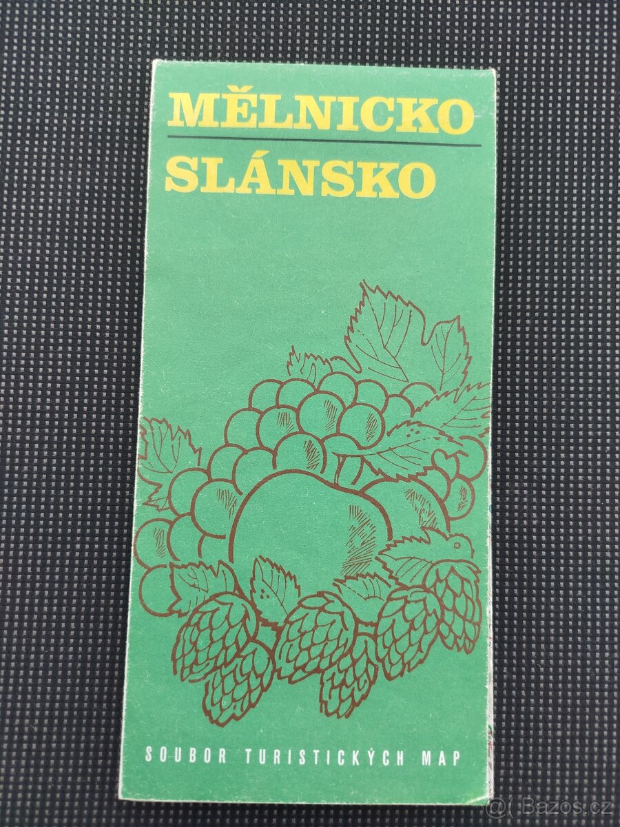 Mělnicko - Slánsko, turistická mapa, výborně zachováno