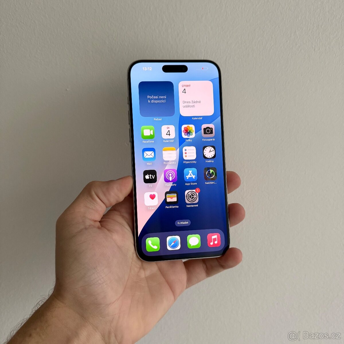 ZÁNOVNÍ APPLE IPHONE 15 PRO MAX 256GB-BÍLÝ,BATERIE 100%