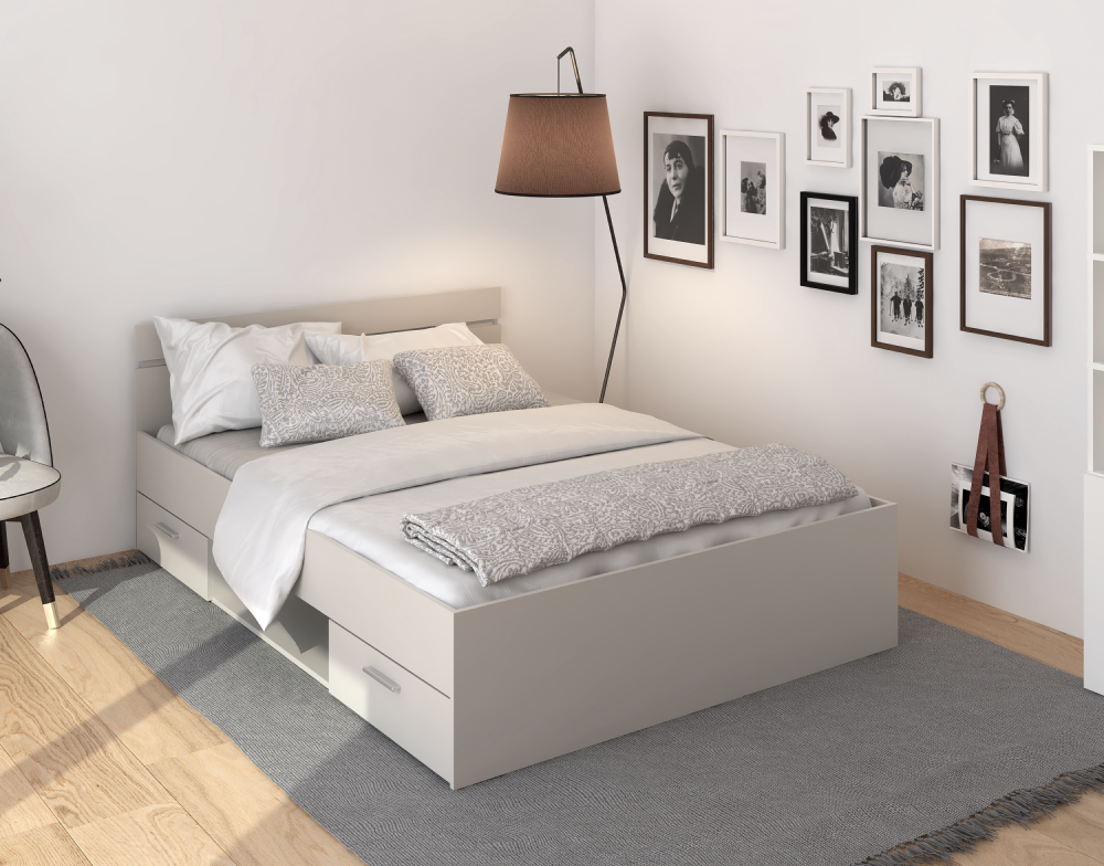 Stylová postel multifunkční s rošty a matrací NOVÁ