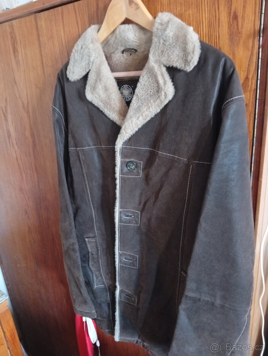 Zimní pánská bunda z pravé kůže vepřovice