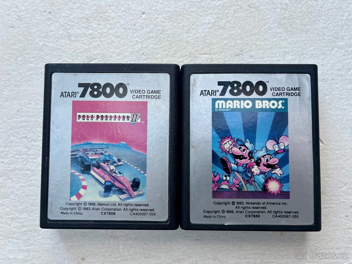 Atari 7800 hry mario bros, pole position 2