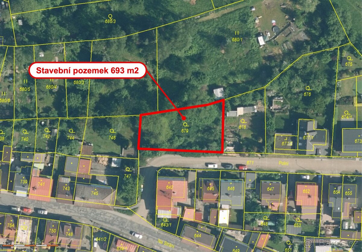 Pozemek určený pro výstavbu RD se stavebním souhlasem (693