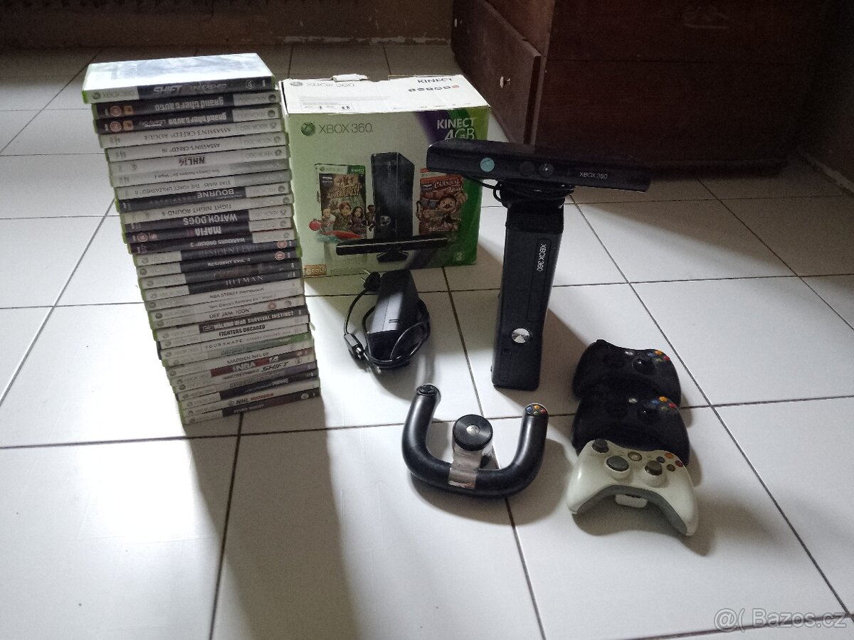 XBOX 360-KINECT-3ks OVL-BEZ DRÁTOVÝ VOLANT ORIGO
