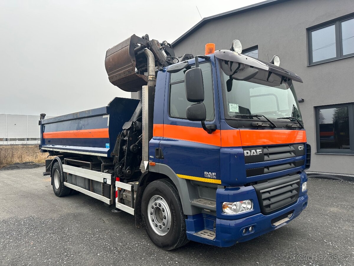 DAF CF 85.360 4x2,dvoustranný sklápěč s hydraulickou rukou