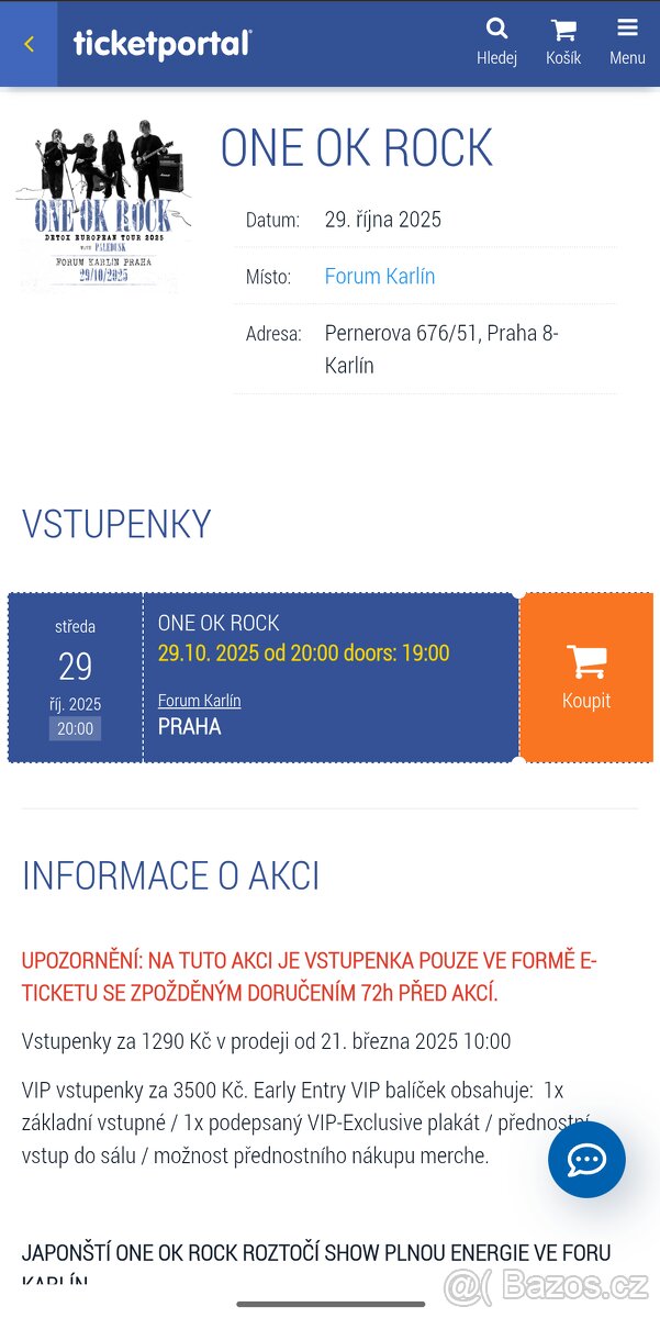 ONE OK ROCK - Praha 29.10. 2025
