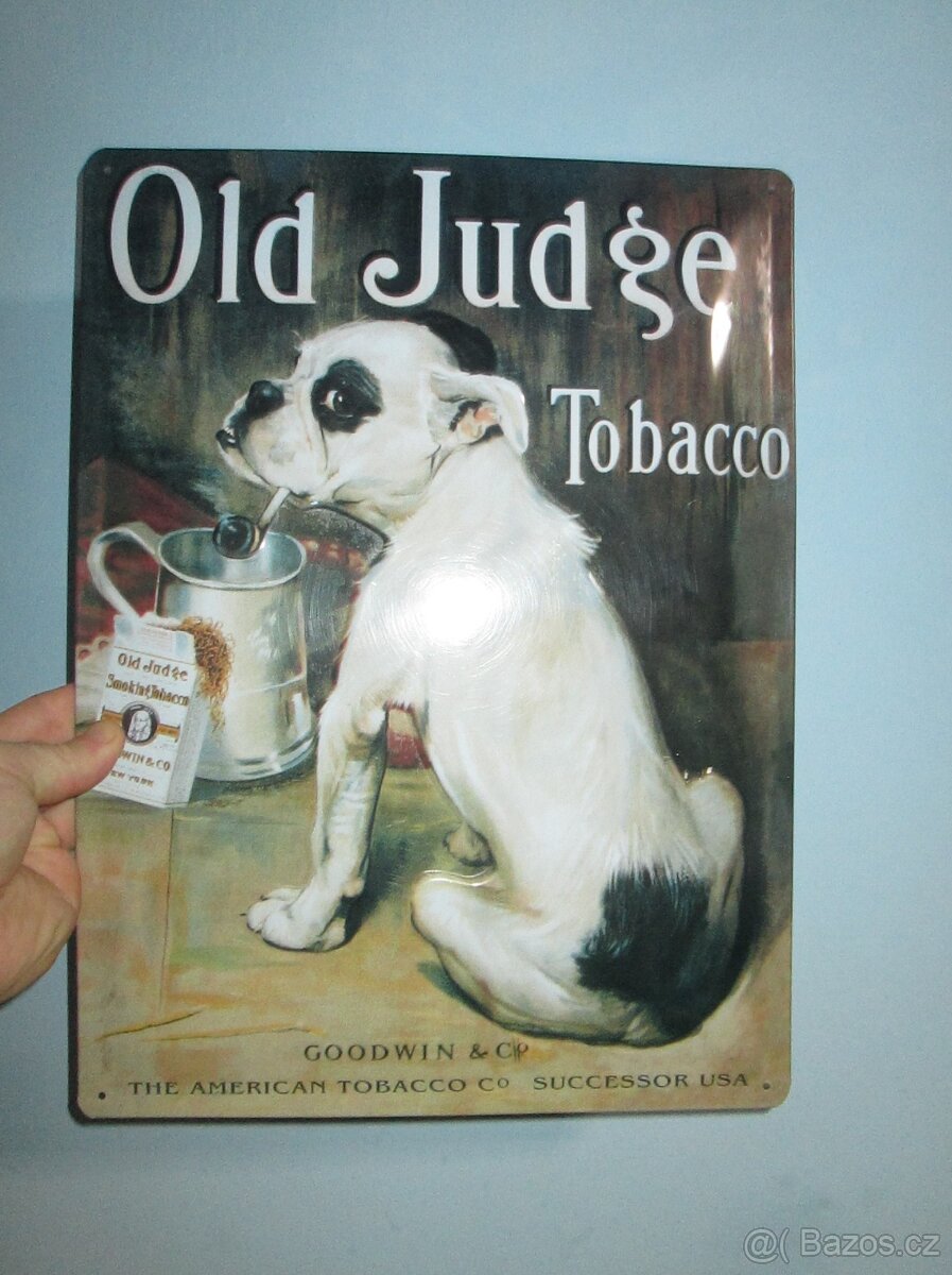 Stará plechová cedule - buldoček
