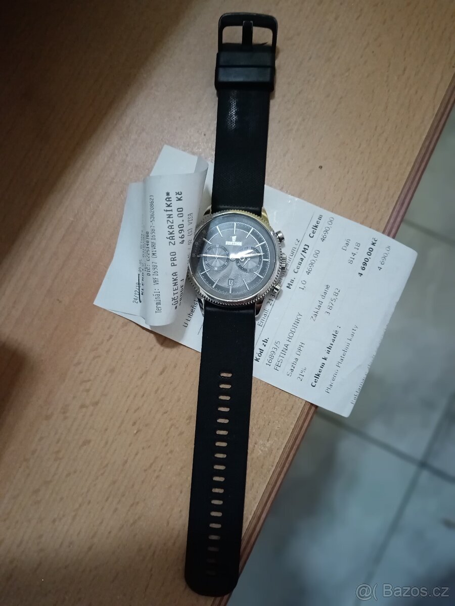 Pánské hodinky Festina Retro Chronograph F16893, doklad