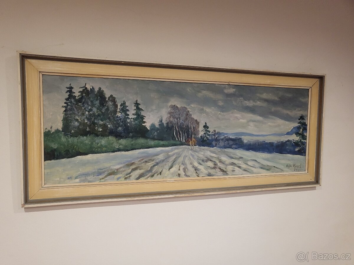 Obraz krajina pole zima