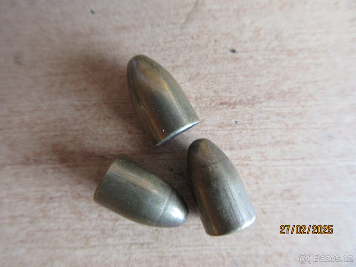 Střela 9 mm FMJ váha 124gr/8 g sada 40 ks