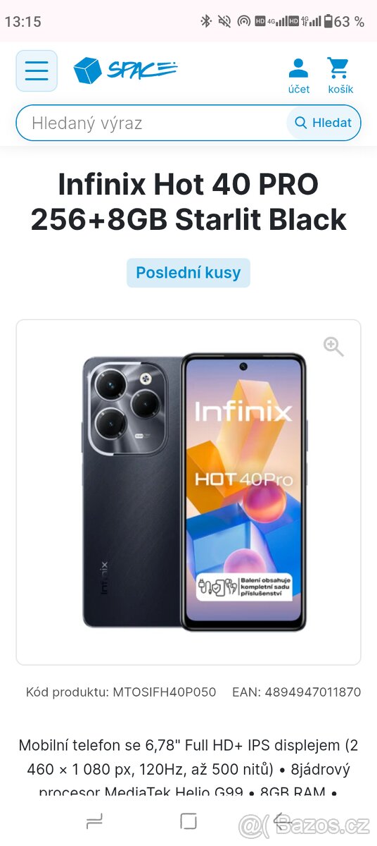 Infinix HOT 40 PRO sleva možná
