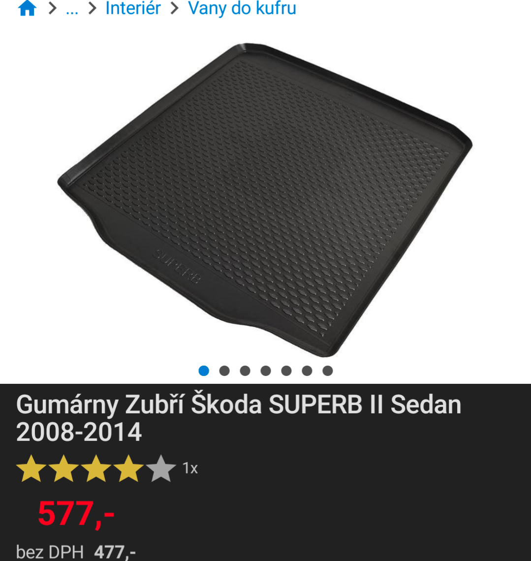 vana do kufru SUPERB II Sedan 2008-2014