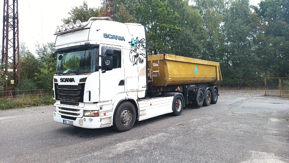 Scania R500 V8 + Schmitz sklápěcí návěs