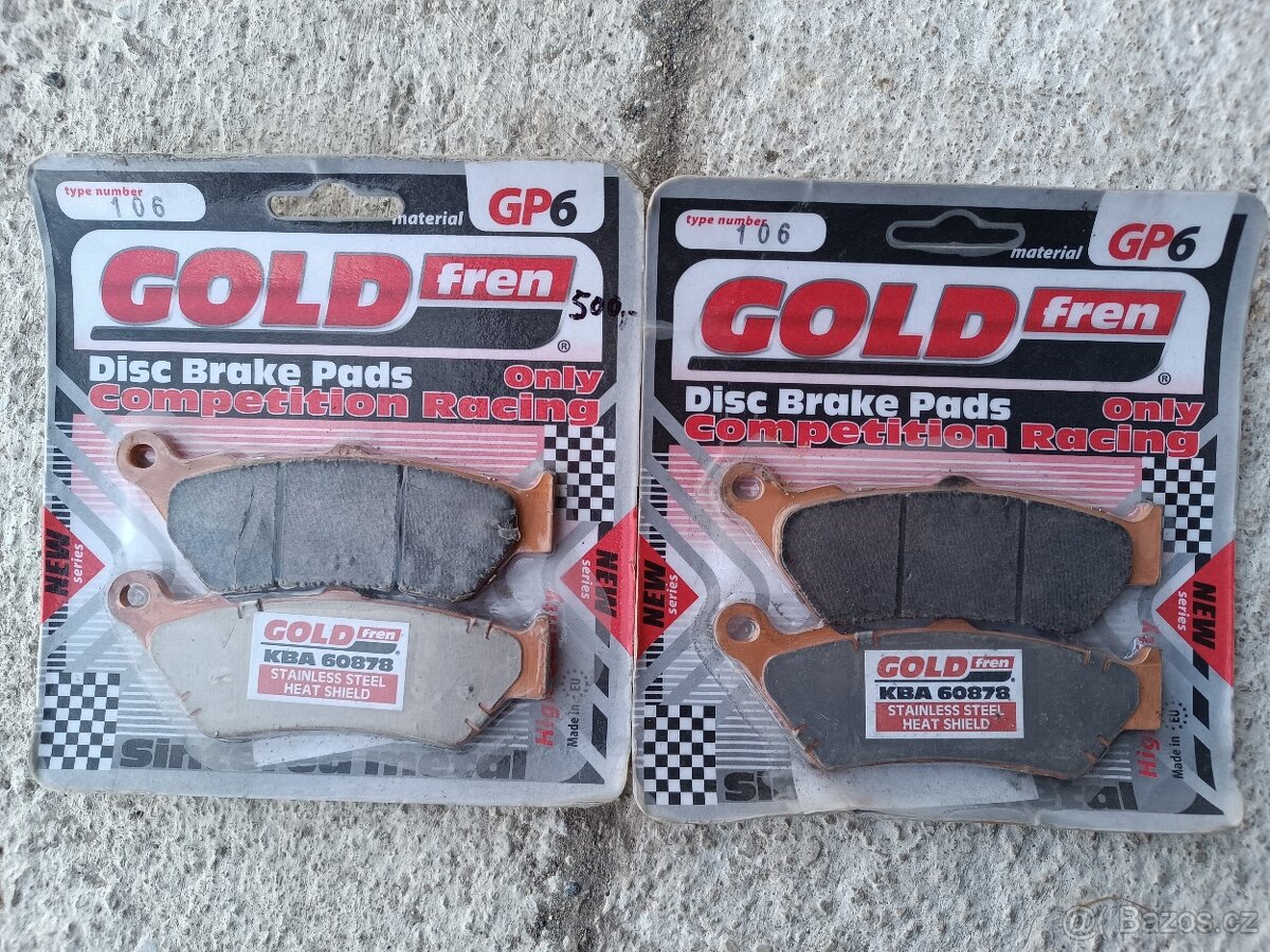 Brzdové destičky přední Goldfren GP6 - nové