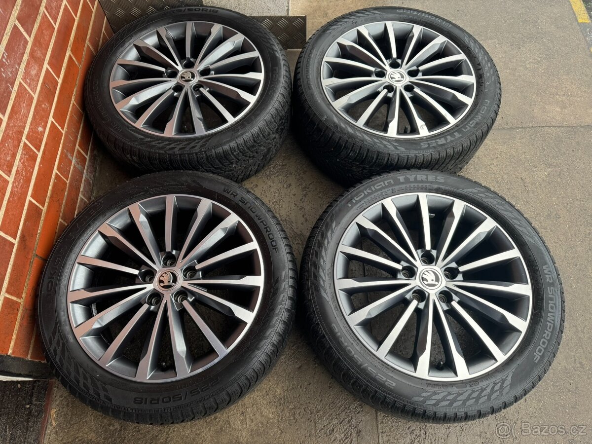 Alu 18" 5x112,škoda TRINITY , zimní 70%, KaroQ TOP