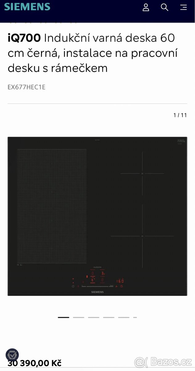 Nová indukční deska IQ 700, SIEMENS STUDIO LINE EX677HEC1E
