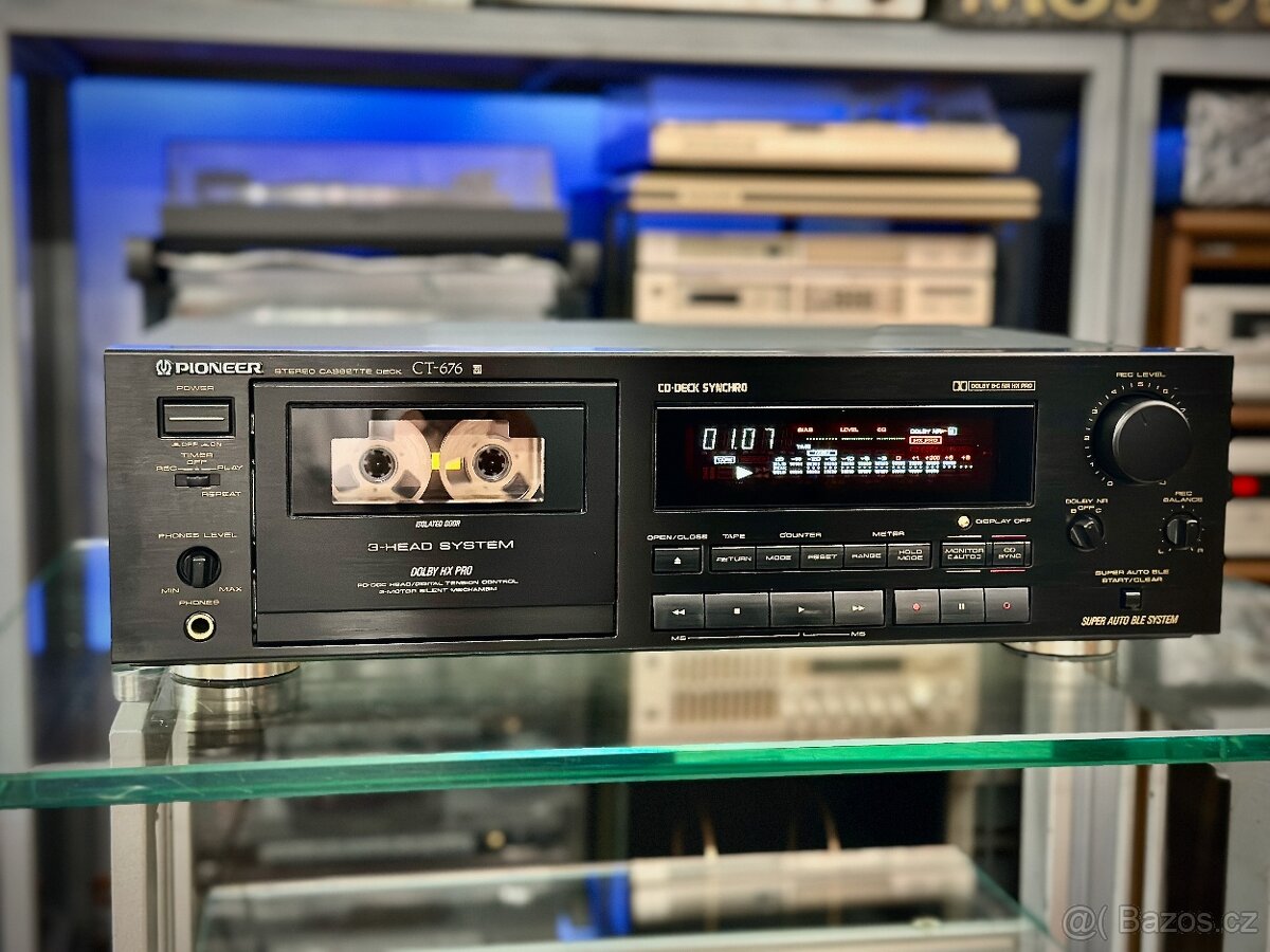 PIONEER CT-676 (r.1991) 3 hlavy, 3 motory, TOP STAV