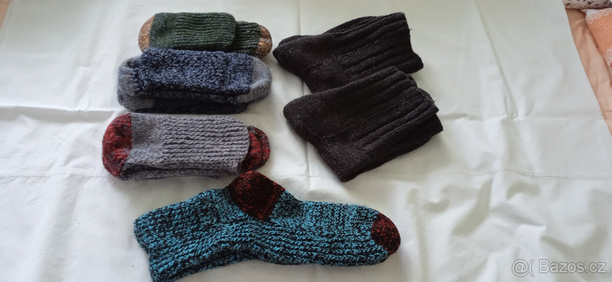 Ručně pletené pánské ponožky - délka chodidla 27cm