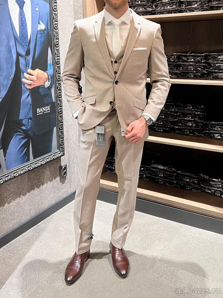 Pánský svatební oblek BANDI Pontarelli Sabbia (Slim Fit)