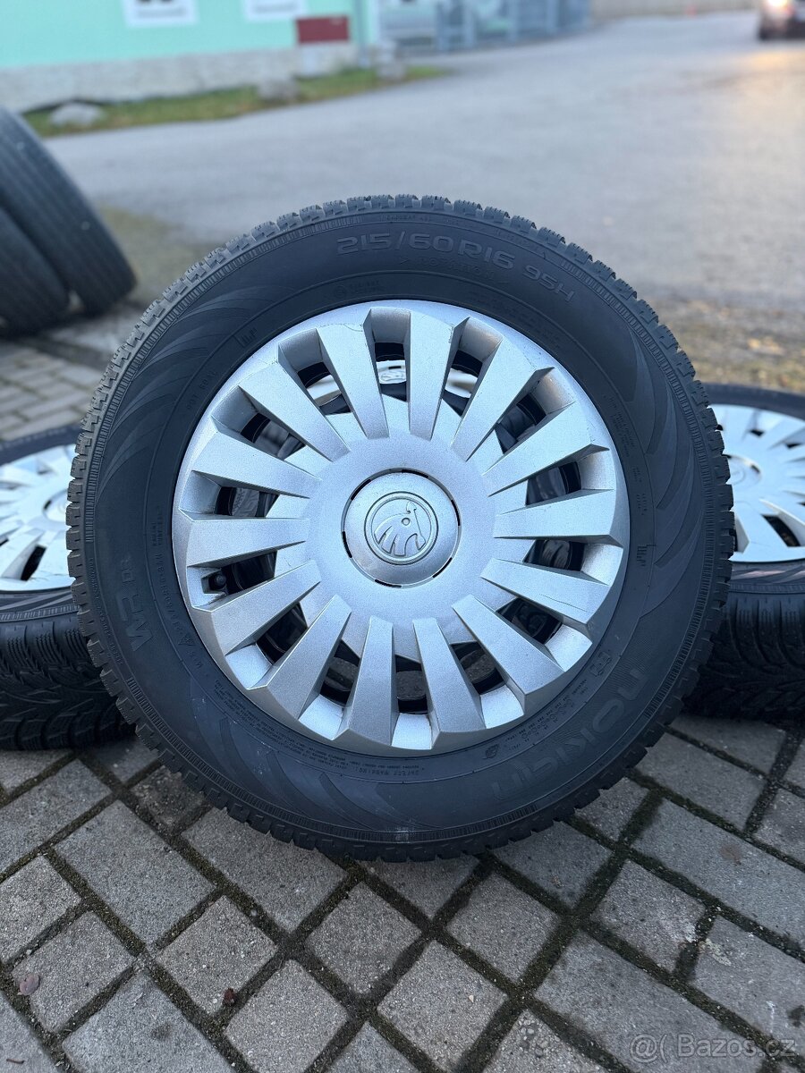 ORIGINÁL disky Škoda, Volkswagen R16, 5x112 - ZIMNÍ PNEU