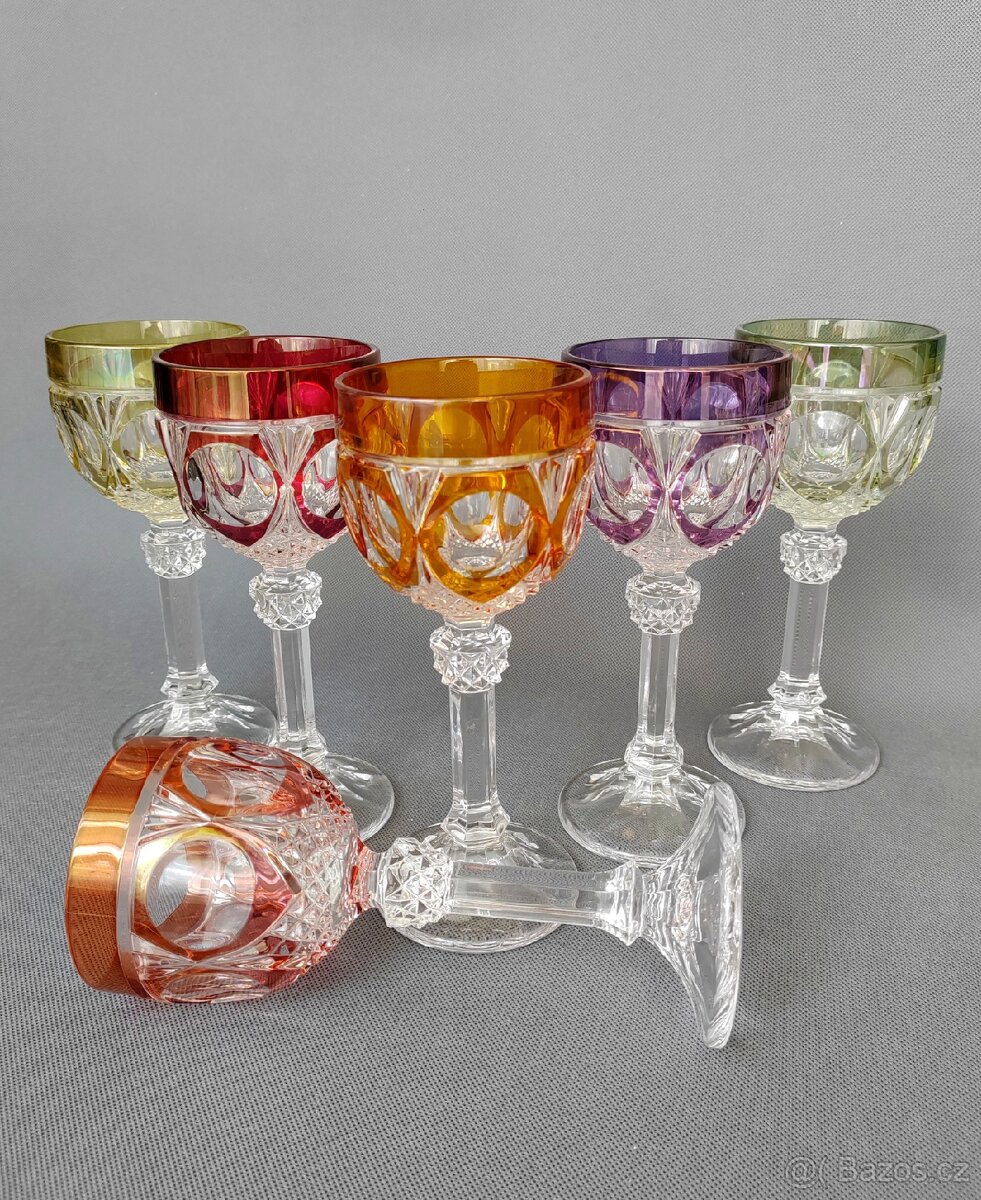 Luxusní sada křišťálových broušených sklenic od Hofbauer