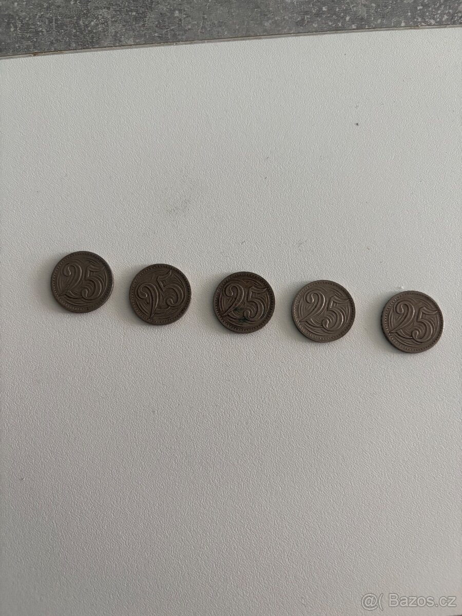 Mince-25 haléřů československých r. 1933