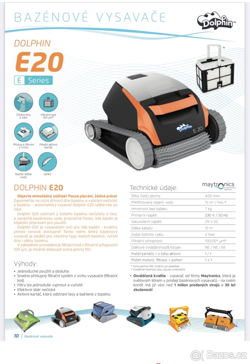 Bazenovy vysavac Dolphin E20