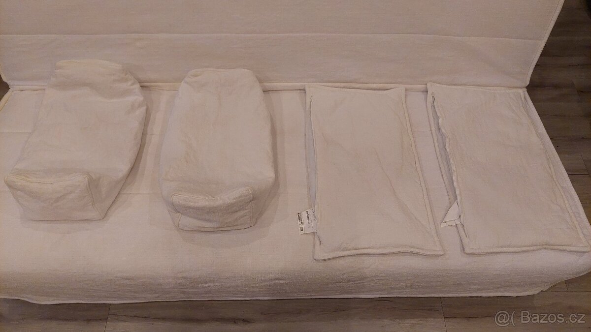 Prodám potahy na polštáře a područky Ikea Beddinge - bílý