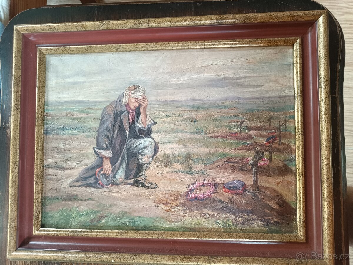 Obráz I světová válka , olej plátno, signován 42x30