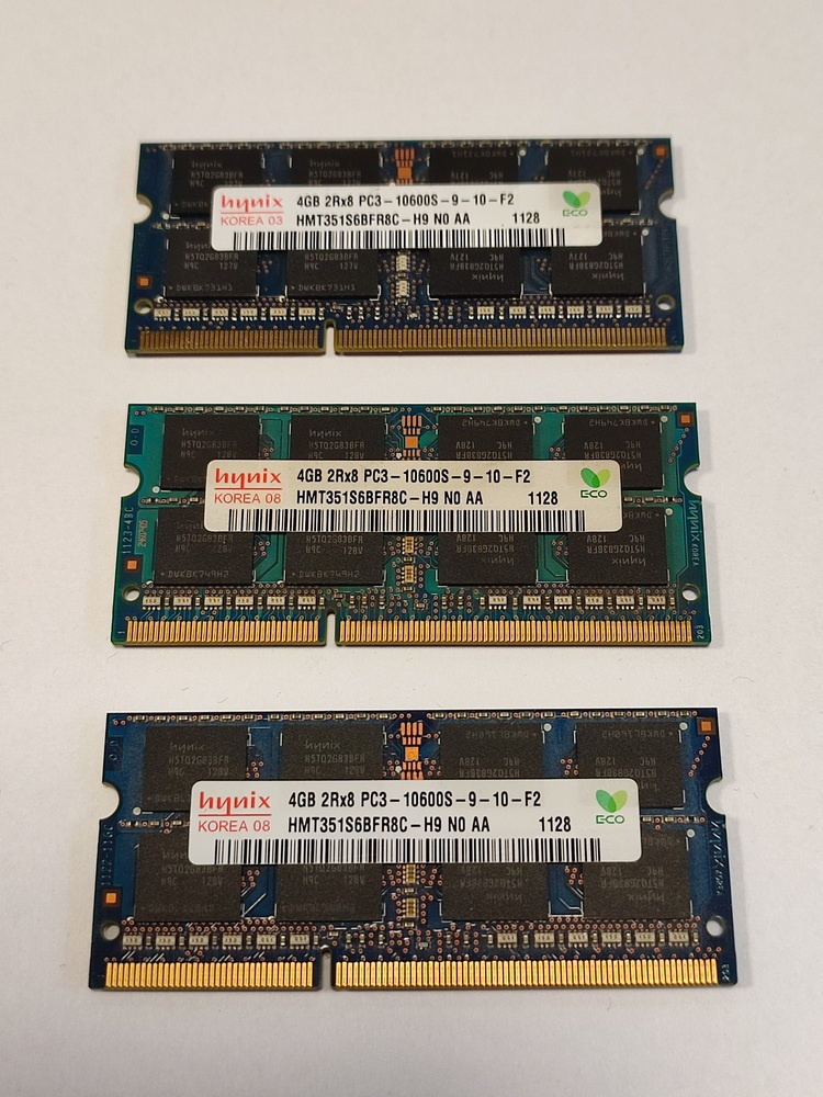 3x RAM 4GB DDR3 1325Mhz SO-DIMM (do NB/NAS) otestované