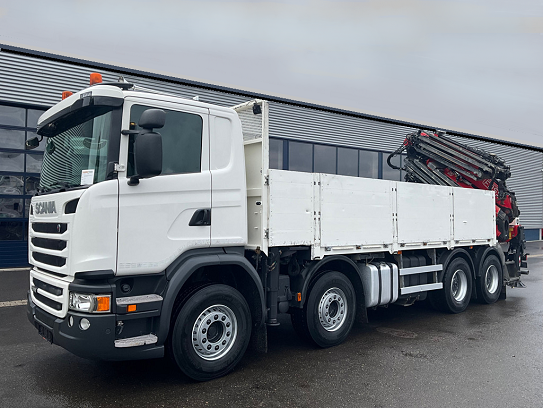 Scania G450 8x4 - valník s hydraulickou rukou FASSI
