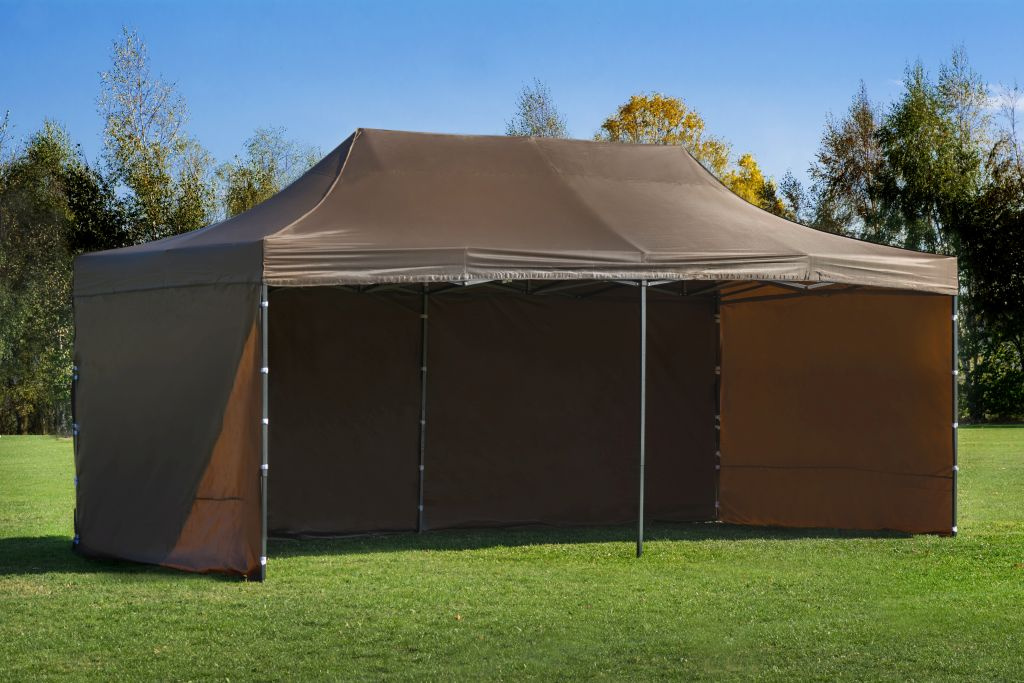 Nůžkový altán party stan 3x6 HNĚDÝ