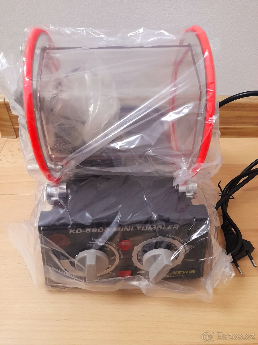 Bubnová rotační leštička na šperky a minerály (na 3 kg)