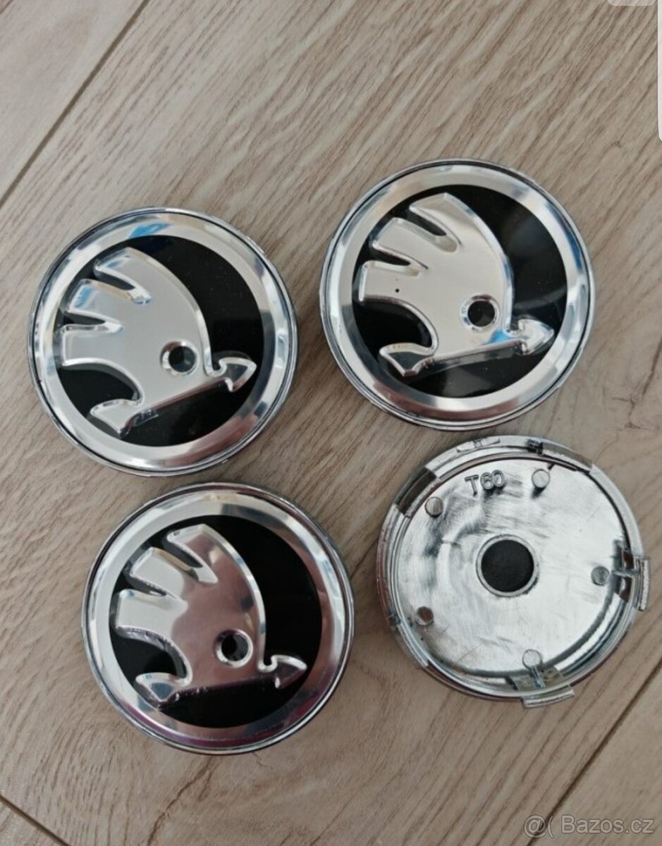 Středové poklicky 60mm ŠKODA NOVÉ