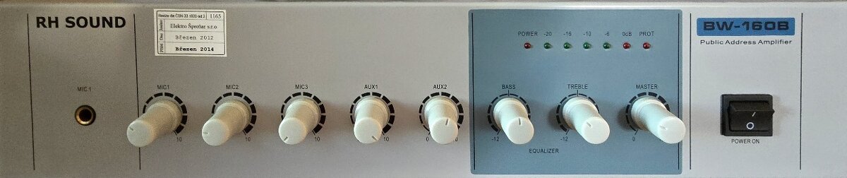 Zesilovač RH Sound BW-160B a 4x reproduktory BS-1040TS