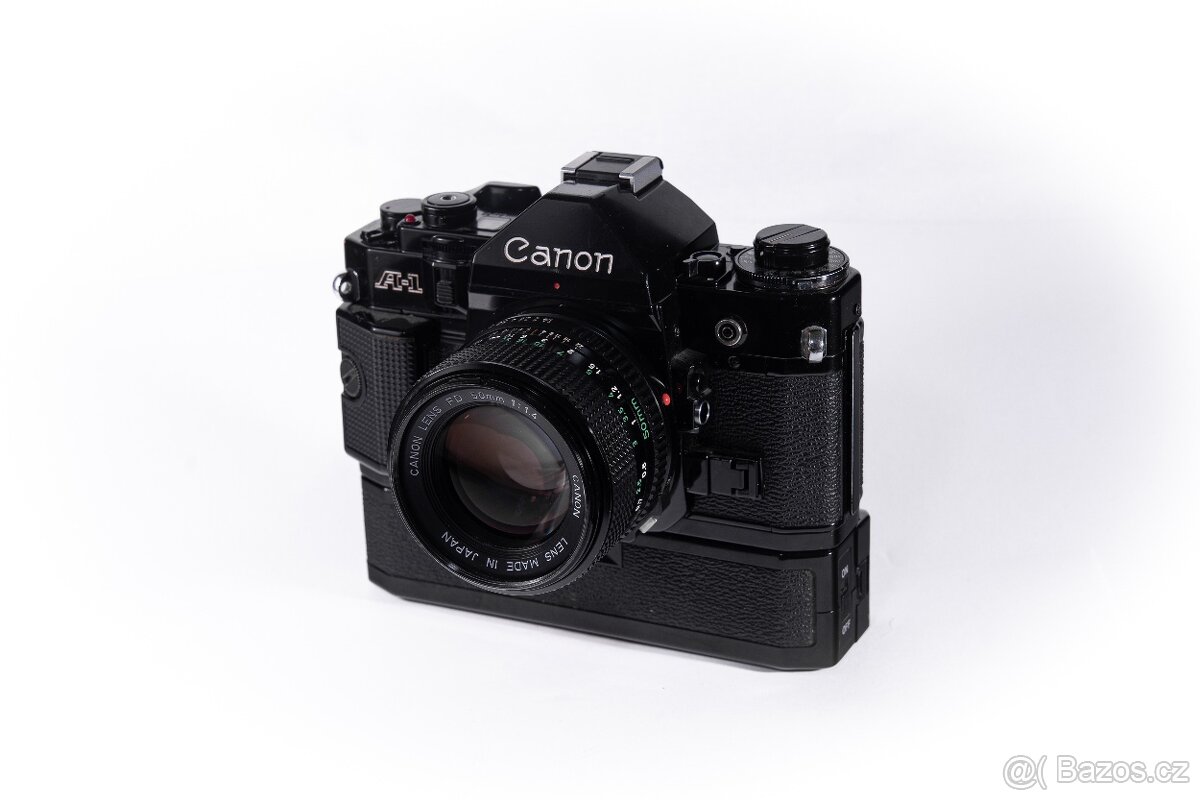 Canon A-1 a Canon FD 50mm f/1.4 Power Winder