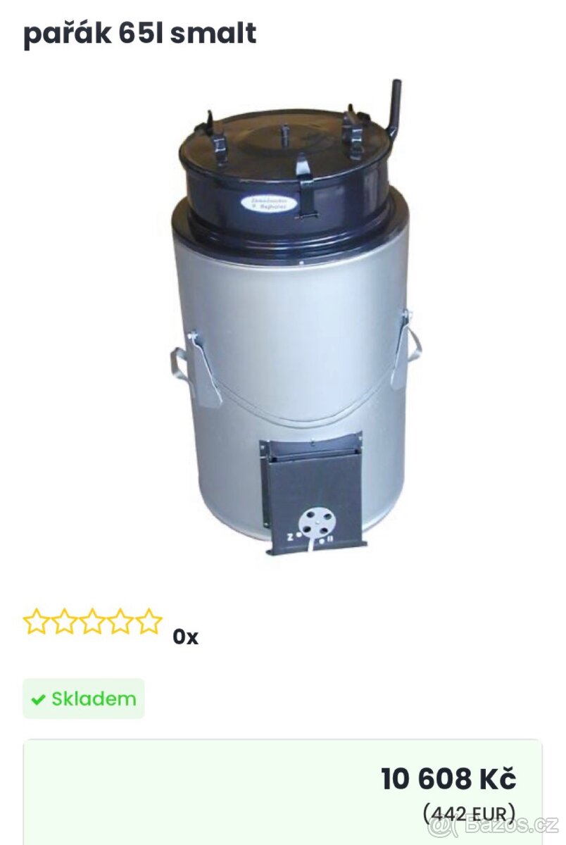 Kotel pařák, překlápěcí 65l smaltovaný