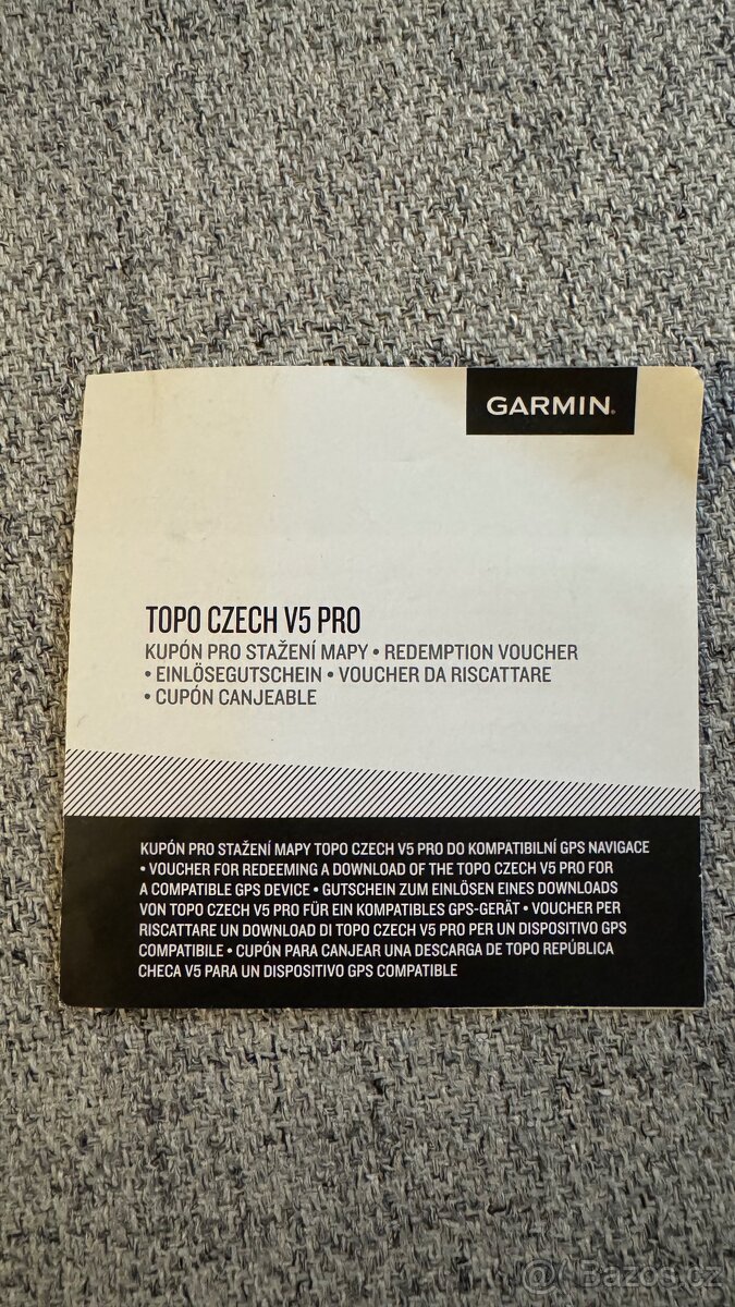 Garmin TOPO Czech PRO V5 – nová mapa, neaktivovaný kód (hodi