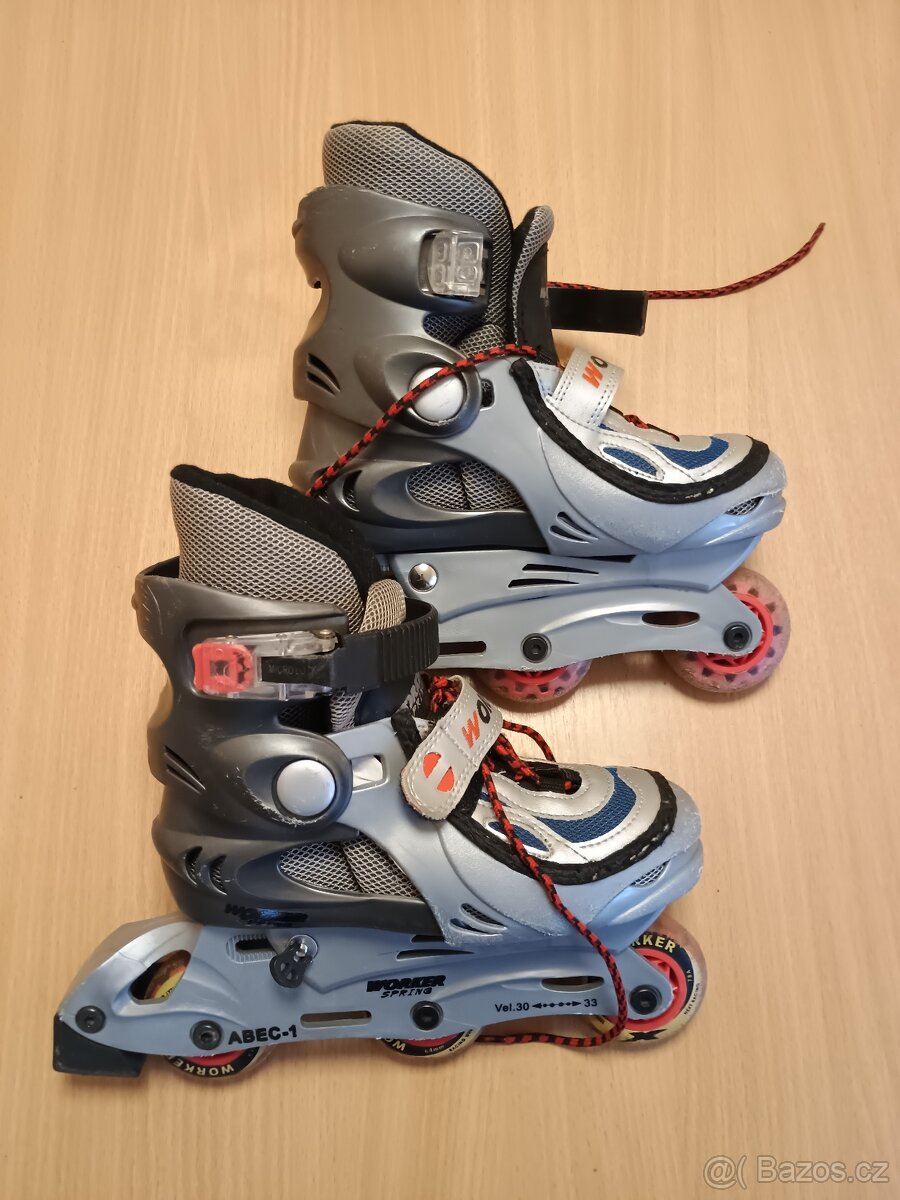 Kolečkové inline brusle Worker - nastavitelná vel. 30-33