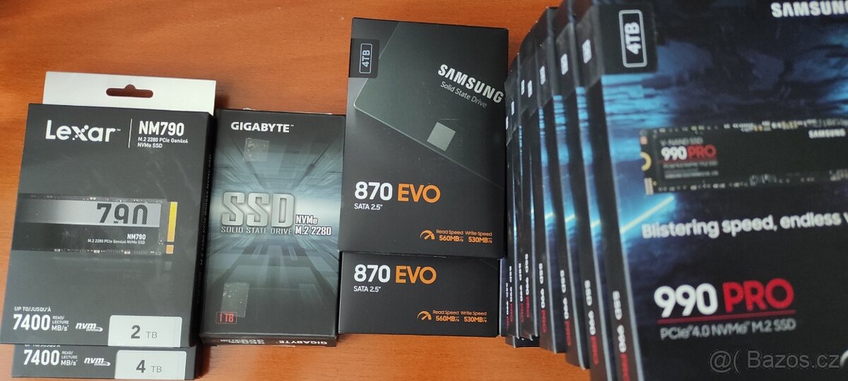 SSD Samsung 990 PRO 4TB M.2, Lexar, Gigabyte