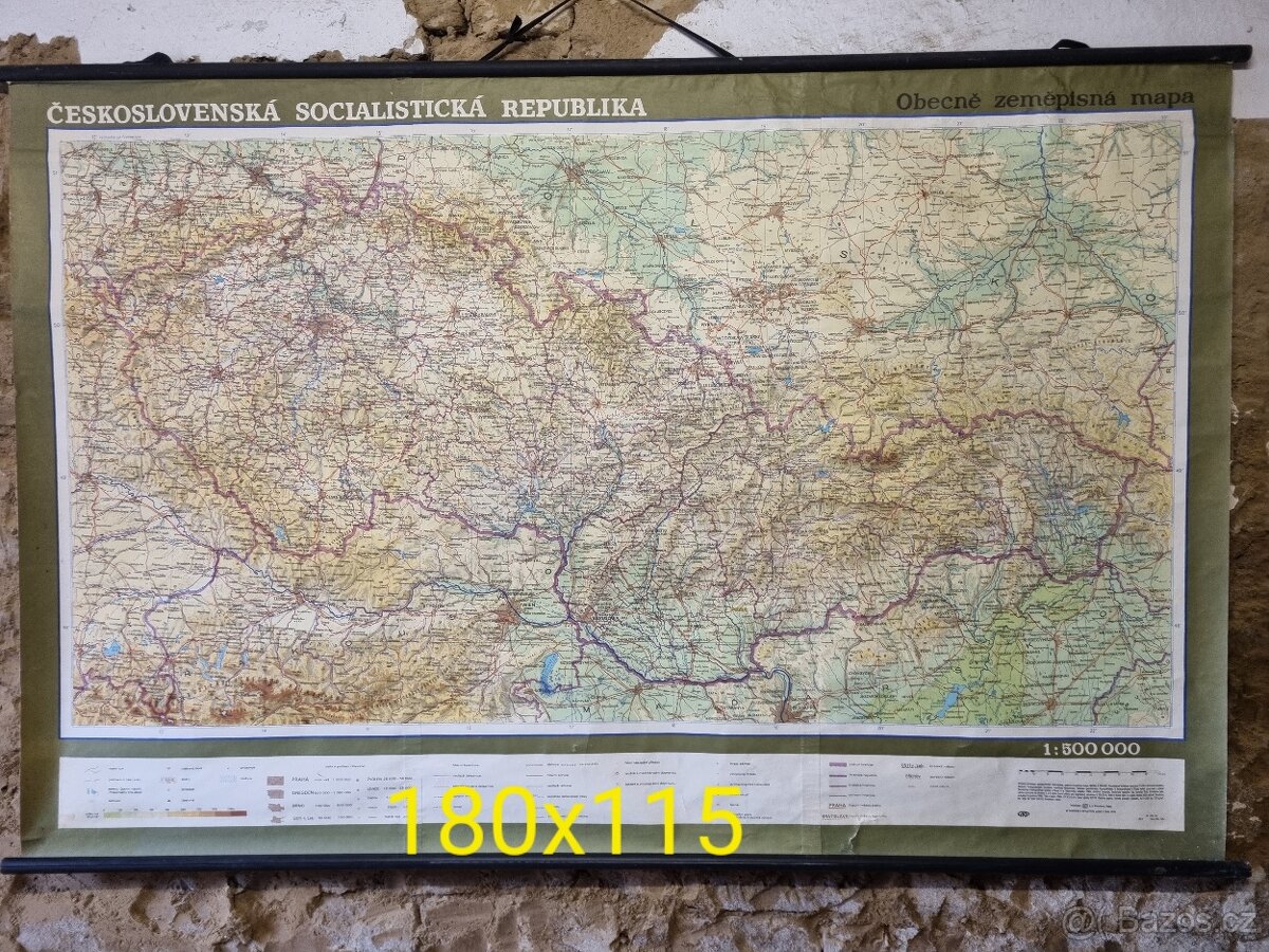 Školní mapa československo  180x115