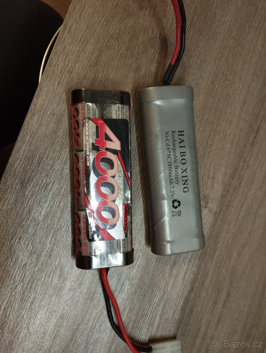 RC baterie 7,2 V NIMH a NICD