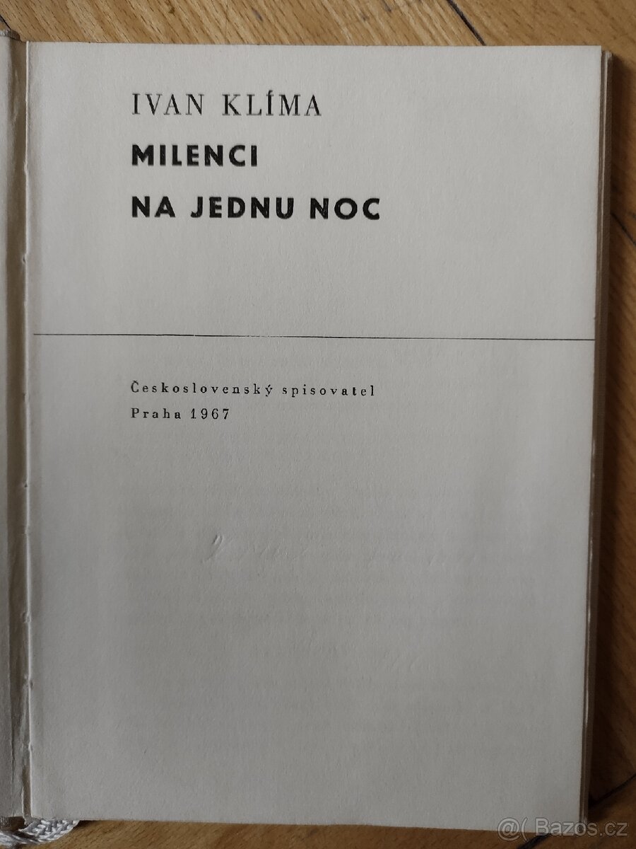 SLEVA Milenci na jednu noc, Ivan Klíma