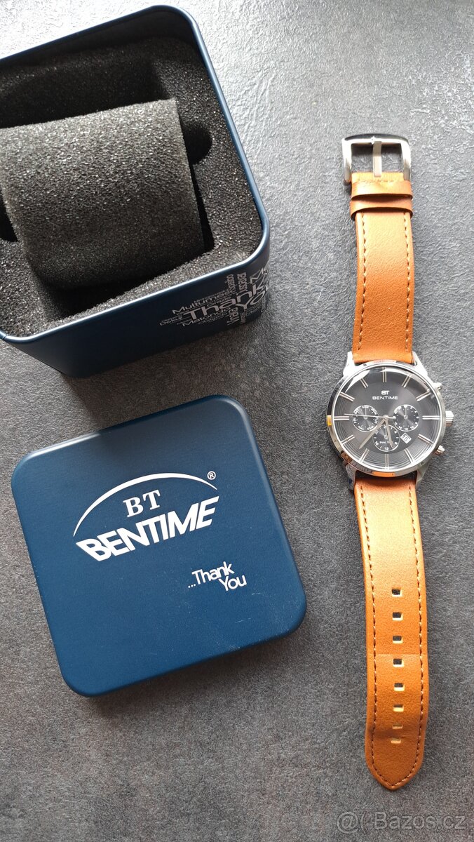 Pánské hodinky Bentime kožený pásek