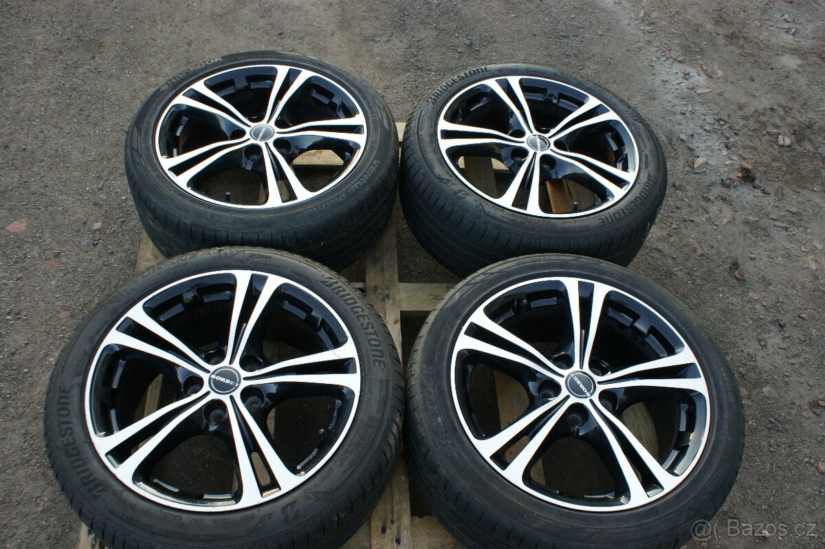 Borbet dvoubarevna R17 VW Seat Skoda Audi 5x112 letni pneu