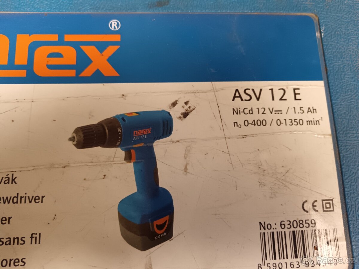NAREX ASV 12 E Aku vrtačka , kufr, nabíječka