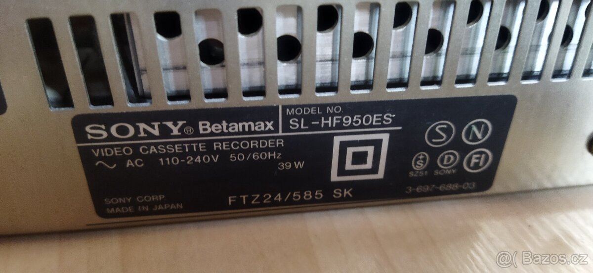 Video Sony betamax sl HF 950 es
