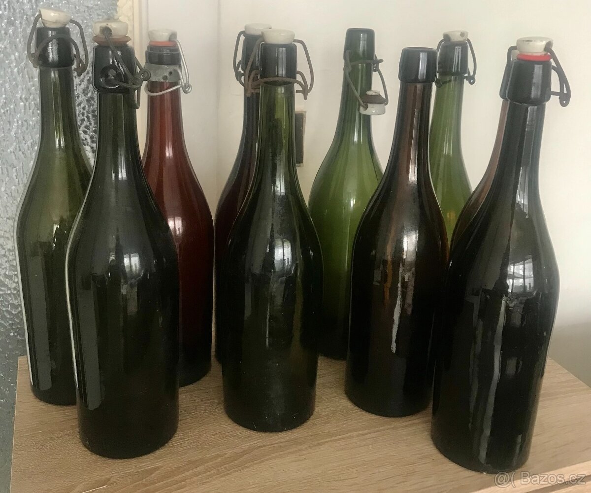 staré pivní láhve 10ks bez nápisu 1L nabídněte