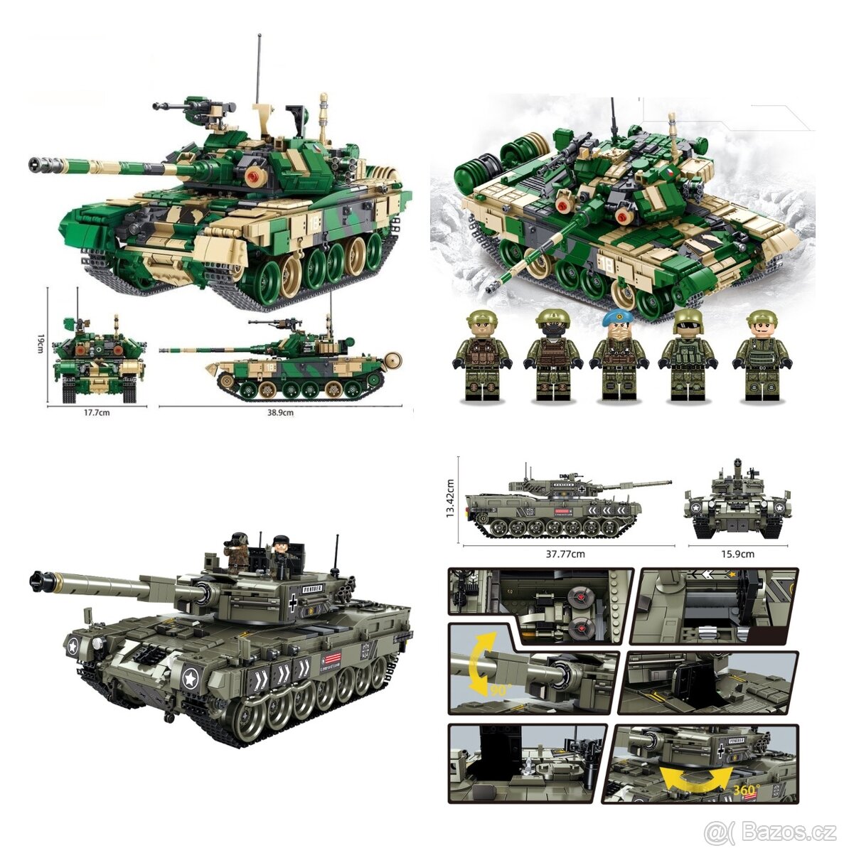 Stavebnice tankov + postavičky - typ lego - nové