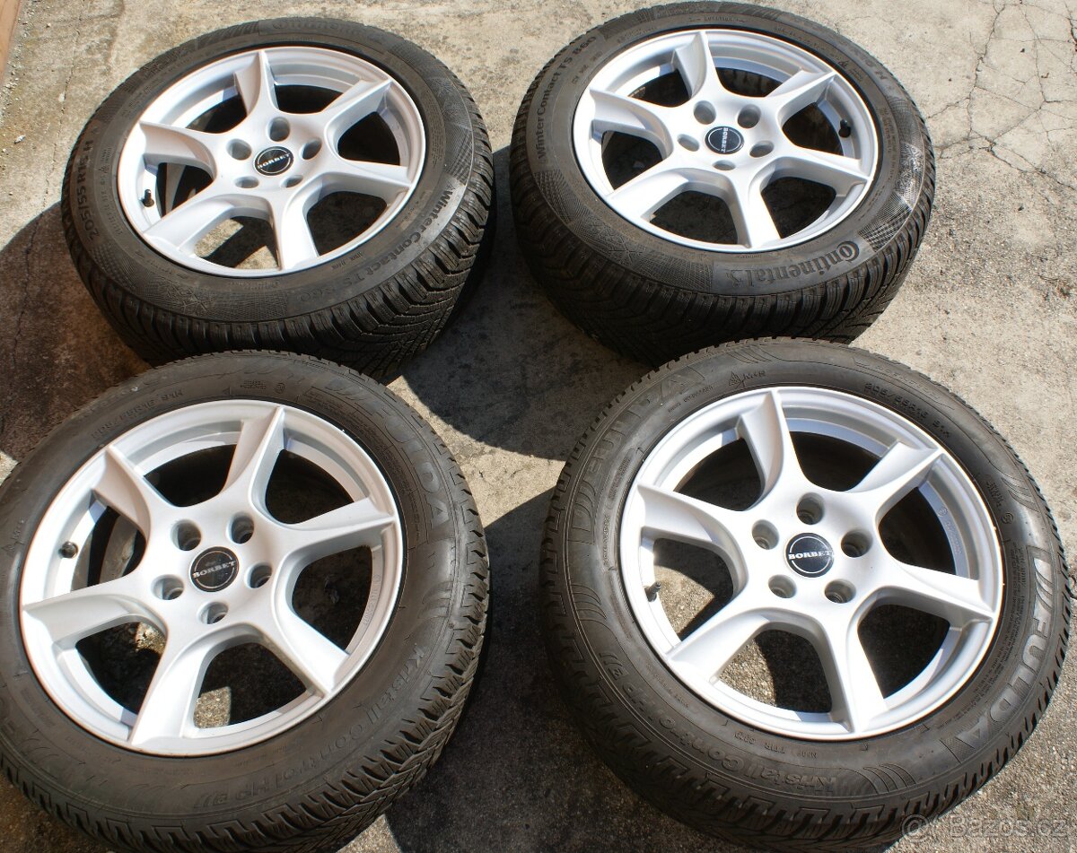 alu Borbet turbine R16 na Skoda Audi Seat VW zimni pneu